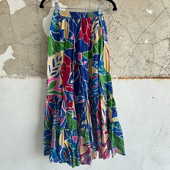 Palazzo Pants Boho Wide Leg Tropical Floral Flowy Rayon Womens XS Resort Vacay - Picture 6 of 7